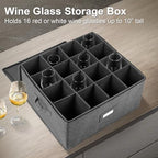 Stemware Storage Cases, Wine Glass Storage Box Containers with Dividers - Image 2