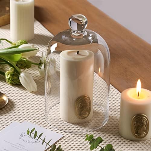 KMwares Clear Glass Display Dome Cloche Bell Jar Tabletop Decorative Case Covered Plants/Food (5.1"x8.9") - Image 4
