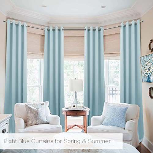 KOUFALL Light Blue Blackout Curtains 90 Inches Long for Bedroom 2 Panels Set Thermal Insulated Room Darkening Draperies for Living Room 52x90 Inch Length - Image 3
