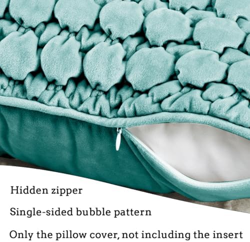 Velvet Teal Throw Pillow Covers 18x18 Set of 2 Cushion Case - Image 5