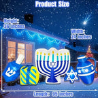 BLOWOUT FUN 8FT Hanukkah Inflatables Menorah Dreidel Gift Box Star Combo - Image 5