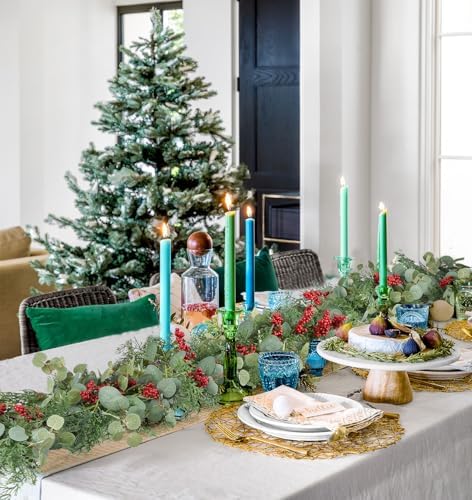 Lvydec Christmas 6Ft Pine Christmas Garland, Realistic Artificial Faux Greenery Garland with Berry and Eucalyptus Leaves Cypress Garland for Mantle Holiday Fireplace Winter Decor - Image 4