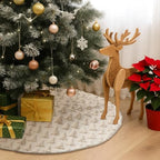 Civaner 48in Beige Tree Christmas Tree Skirt Faux Fur - Image 6
