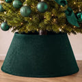 Skylety Dark Green Velvet Christmas Tree Collar 24‘’ Tree Base Cover by Skylety
