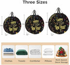 Happy New Year Round Storage Bag 36 Inch, Celebrate Firework Colored Ribbon Clothes Storage Container with Handles Heavy Duty Organizer for Comforter, Bedding & Holiday Wreaths - Image 7