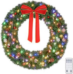 VINGLI 48 Inch Pre Lit Christmas Wreath with Colorful Light, Remote Control by VINGLI