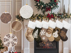 GEXWORLDWIDE GEX Christmas Stockings 5 Pack for Family Soft Suede with Rope Stitch Embroidery Large 20" Fluffy Faux Fur Rustic Farmhouse Country Stockings for Xmas Fireplace Decoration (Set of 5) - Image 6