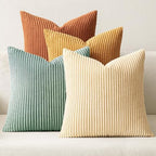 MIULEE Soft Corduroy Decorative Throw Pillow Covers Orange Teal 20x20 by MIULEE
