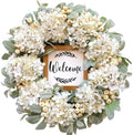 Year Round Wreaths for Front Door 22 Inch, Spring/Summer Wreath with Hydrangeas Lamb's Leaves Berries Welcome Board for Holiday Farmhouse Home Indoor Outdoor Wedding Party Wall Window Decor by idyllic