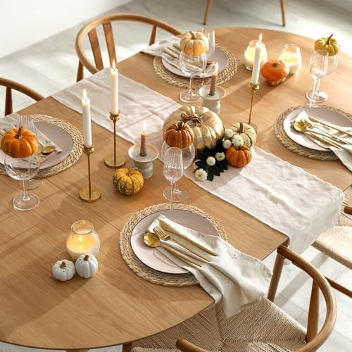 Aneco 12 Pack 12-Inch Round Woven Placemats Natural Hand-Woven Boho Rattan Wicker Bulrush Placemat Farmhouse Rustic Braided Table Mats for Dining & Kitchen Decor - Image 6