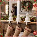 3 Pack Christmas Terracotta Snowman Stocking Holders for Mantel, Ceramic - Image 7