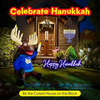 Macabee Moose 6 FT Inflatable Hanukkah Decorations – Blow Up Hanukkah Decorations for Outdoor Use, Hanukkahs Inflatables Outdoor with LED Lights, Festive Hanukkahs Yard Decor for Home, Garden, Patio - Image 6