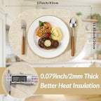 homing Heat Resistant Oval Placemats Set of 6, Beige - Image 3