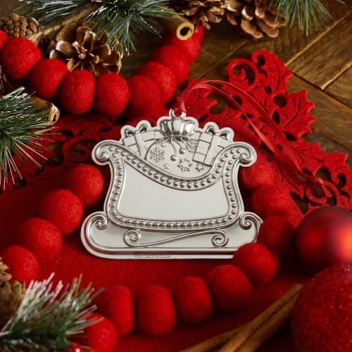 Wallace 2026 Silver-Plated Sleigh Christmas Ornament 14th Edition - Engraveable Holiday Collectible, Handcrafted in USA, Includes Gift Box, Ribbon and Velvet Pouch - Image 2