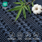 a moment 2 Pack Bamboo Fiber Pillow Covers - Waffle Weave, Ultra Soft & Breathable, Euro Shams Cotton Throw Pillow for Couch, Sofa, Bedroom Living Room 26x26 Inch Navy Blue - Image 2