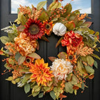 24 Inch Fall Wreaths for Front Door Outside Autumn Wreath with Peony by wreathqueen