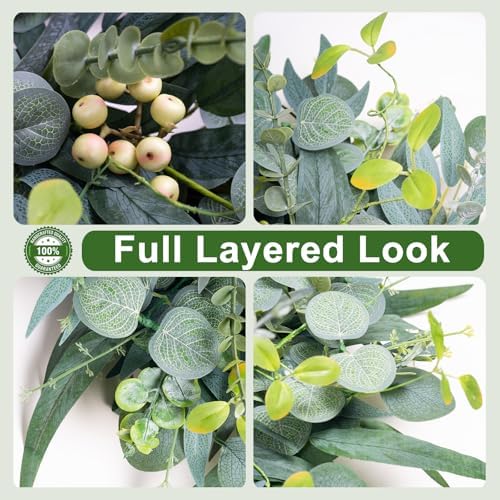 WREATHOME 26'' Large Eucalyptus Wreath for Front Door All Season - Image 2