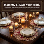 Decozen Set of 12 Doilies for Table, Lace Doilies Rustic Farmhouse Kitchen Dining Table Centerpiece Decor, 15 Inch Gold Burgundy Round Placemats for Home, Valentines Day Gifts, Valentines placemats - Image 2