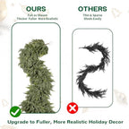 12FT Christmas Cedar Garland, Extra Full Greenery Garland with 1500 Cedar Pines, Real Touch Two-Tone Evergreen Garland for Mantle, Fireplace, Table, Stairs, Door, Porch, Indoor Outdoor Decorations - Image 4