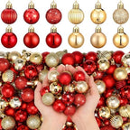 Shappy 216 Pcs Mini Christmas Ball Ornament 1.18 Inch,Red, Gold by Shappy