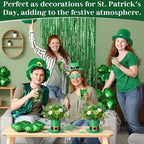 Remerry 6 Set 5 Inch St. Patrick's Day Hat Vase Table Centerpiece Green High Top Hat Buckle Round Flower Box with Paper Removable Foam Green Vase for Irish Wedding Holder Kitchen Home Party Decoration - Image 4
