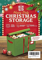 Holiday Cheer Premium Christmas Ornament Storage – Christmas Storage Container Perfect for Holiday Decorations and Ornament Storage Box – Fits 128 Holiday Ornaments – Tear-Proof Fabric - Image 6