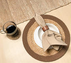 Chardin Home Verona Round Woven Jute Cotton Placemat, Set of 4, 14 Inch - Image 3