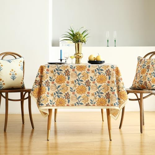 ISAENNE Designer Vintage Rectangular Printed Tablecloth,79"x55" - Image 3