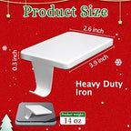 HMASYO Christmas Stocking Holders for Mantle, Set of 6 White Heavy Duty Cast Iron Stocking Hangers Base, Low Profile Weighted Stocking Holder Hooks for Fireplace Tabletop Shelf Christmas Decorations - Image 2