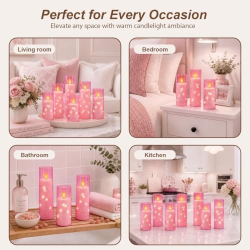 Raycare 7 Pack Flameless Battery Operated Pillar Candles with Remote Timer - Image 5