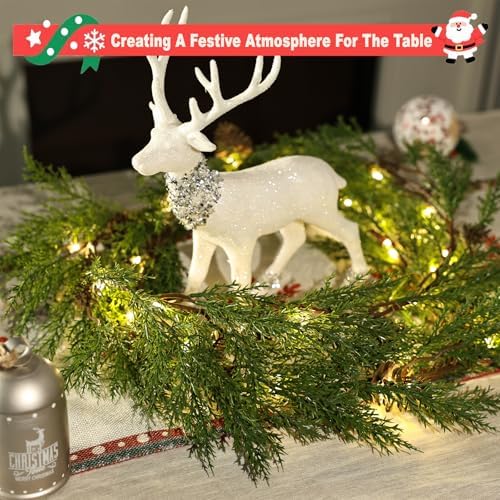 Artgar 2Pcs Christmas Cedar Garland, 6 Ft Prelit Christmas Garland - Image 3