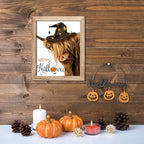 YPY Highland Cow St. Patrick's Day Decorations Farmhouse Cow Pictures Wall Decor Canvas Art With 7 Interchangeable Holiday Sayings, Rustic Wood Frame Artwork for Home Indoor Country Wall Art 11"x16" - Image 5