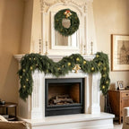 9FT Realistic Christmas Cedar Garland for Mantel, Soft Touch with Lights - Image 5