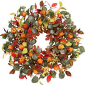 Fall Eucalyptus Lantern pods Wreath 22 Inch Front Door Decor by Unknown