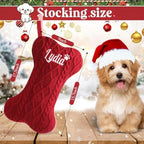 Personalized Dog Christmas Stockings,Custom Embroidered Pet Name & Bone Shape Stocking for Dog,Raised Ridged Cable Knit 15.7” Large Dogs Stocking for Fireplace Holiday Decor Gift(3 Pack) - Image 2