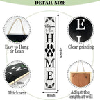 FemiaD Welcome Sign for Front Porch Standing Welcome to Our Home Sign for Front Porch Vertical Wooden Paw Welcome Sign for Front Door Rustic Farmhouse Wood Porch Decorations 8x48inch - Image 6