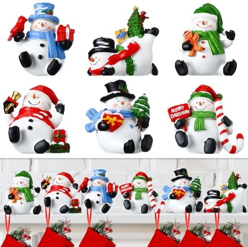 Wonderjune 6 Pcs Christmas Stocking Holders for Mantle, Snowman by Wonderjune