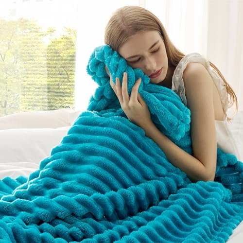 Bedsure Soft Twin Blanket for Bed Decor Gifts Teal 60"x80" - Image 4