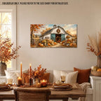 WAXWHELK Fall Farmhouse Canvas Wall Art, Rustic Farmhouse Barn Pumpkin Autumn Thanksgiving Painting Pictures Artwork for Bedroom Living Room Home Decor (16"x32") - Image 2