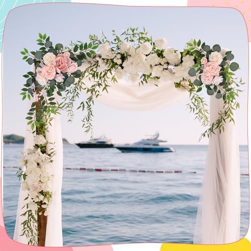 2 Pcs Wedding Arch Decorations, Wedding Arch Flowers Swag - Image 4