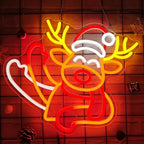 Christmas Neon Sign Waving Elk Neon Sign for Wall Decor Deer Led Neon Animated Christmas Lights Looks Like Elk Waving Reindeer Light Up Signs for Window Wall Art for Party Home Decoration Gift - Image 2
