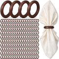 Thenshop 200 Pcs Decorative Wooden Napkin Rings Bulk Exquisite, Dark Brown by Thenshop
