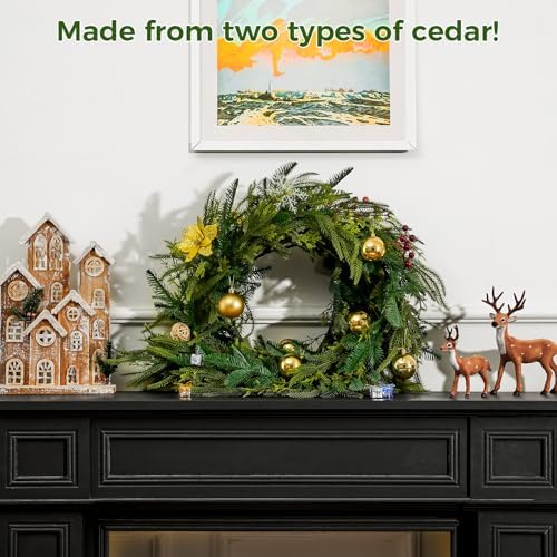 9ft Artificial Eriksson Cypress Garlands, Artificial Christmas Garlands Faux Green Cedar Fake Pine Needles Garland for Table, Stairs, Mantle, Holiday Decor(Eriksson Cypress,9 FT) - Image 5