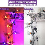 Halloween Garland with Lights 8.86FT 72LED Willow Vine Twig with Timer Black Garland Lights with Orange Pumpkins Purple Spiders and Black Leaves Dead Branches Halloween Decorations Indoor Outdoor - Image 5