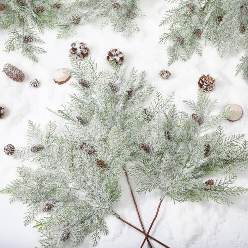 Giegxin 12 Pcs 18 Inch Christmas Snow Frosted Pine Branches by Giegxin