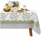 Vintage Floral Rectangle Tablecloth 60x120 Inch Olive Bloom by LinksloveHome