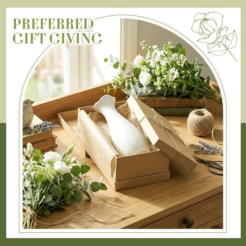 Qinyoung 8 Set White Ceramic Vases for Flowers, 8'' Small Vase, Stylish - Image 5