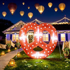 5.5FT Inflatable Pretzel Decoration LED Lighted Oktoberfest Beer Party Prop - Image 5