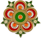 HANDICRAFT STOREROOM Handcrafted Decorative Diwali Rangoli Set-Multicolor Jewel Stones/kundan Decoration(Set of 11 Peases) - Image 3