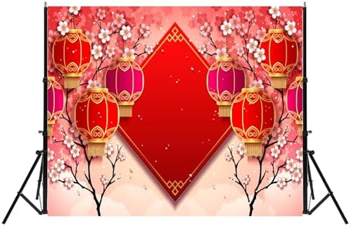 Lunar New Year Backdrop 10x8ft Vietnamese Chinese New Year Backgrounds Festivals Party Decorations Photo Booth Props - Image 4
